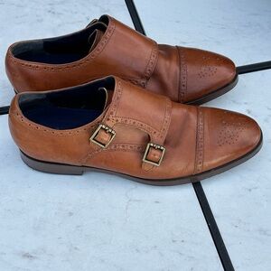 Cole Haan light brown  Double Monk Strap Oxford Dress shoes size 10  gently worn